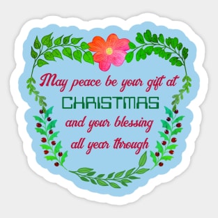 CHRISTMAS QUOTE WITH FLORAL AND LEAVES Sticker